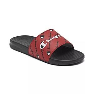 NEW Champion Script Men's Slides Red Black CP101281-630 Size 10 Sandals